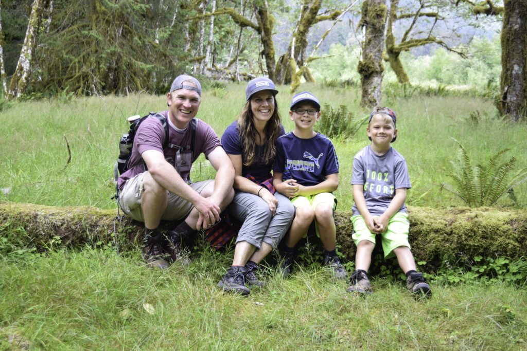 Family at Hoh Rainforest, Olympic National Park, Washington