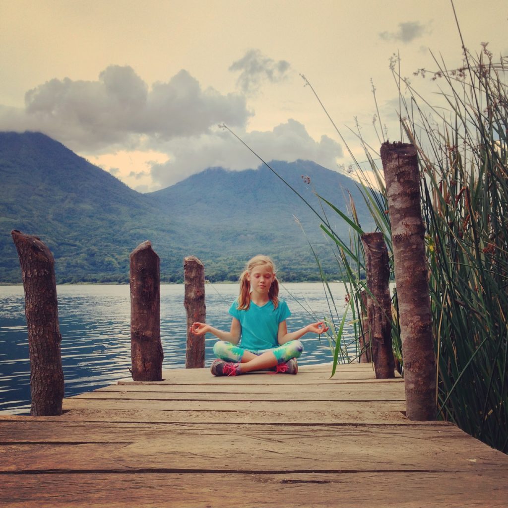 Yoga on the dock in Lake Atitlan, Guatemala