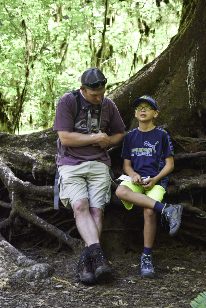 Working on Junior Ranger packet in Olympic National Park, Washington