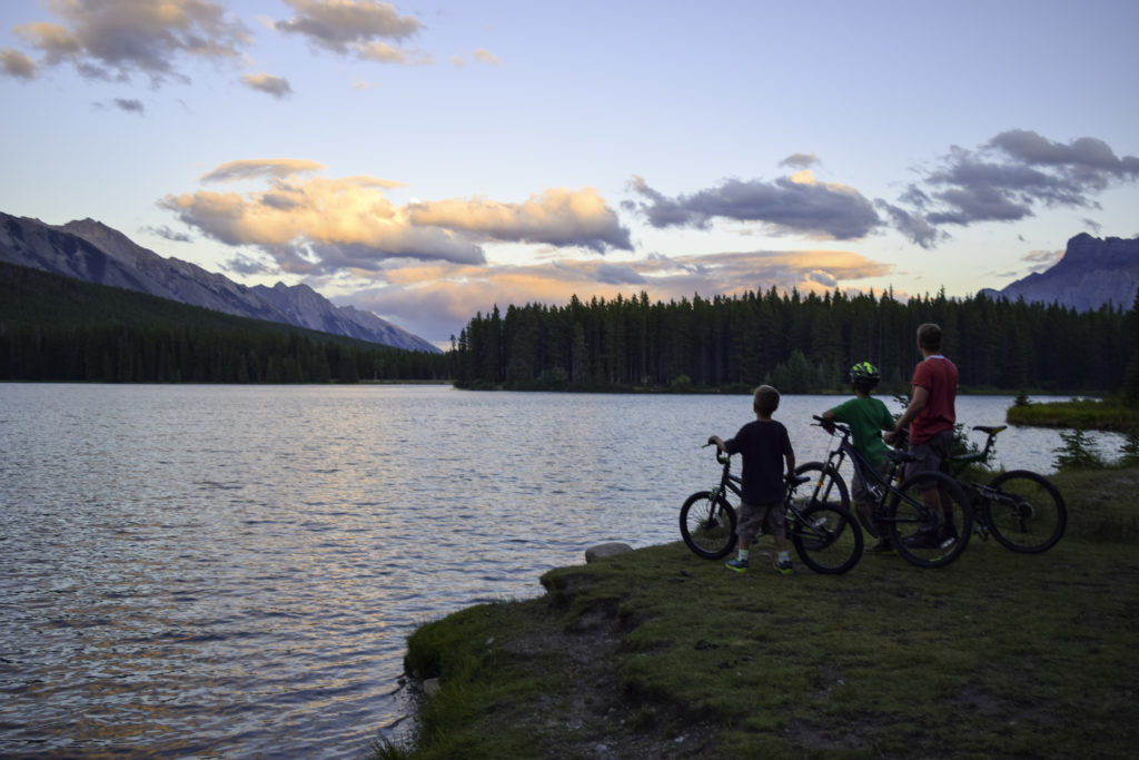 Biking around Two Jack Lake, Banff, Alberta, Canada