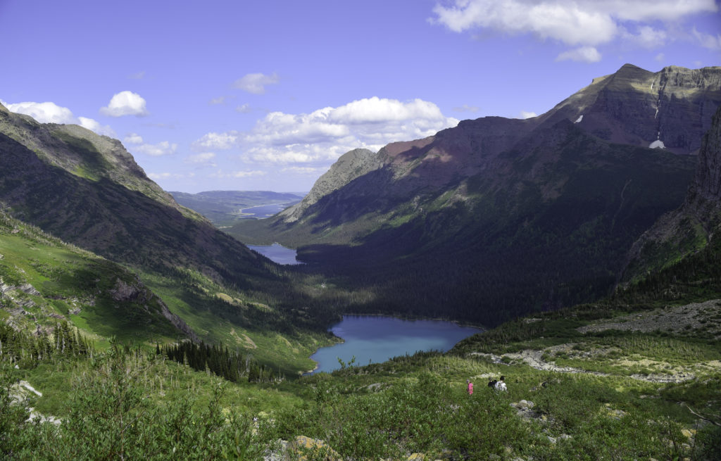 Grinnell Lake seen from the Grinnell Glacier trail in Glacier National Park, Montana