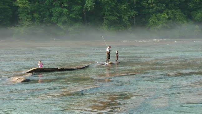 Fly fishing on the Chattahoochee River, GA