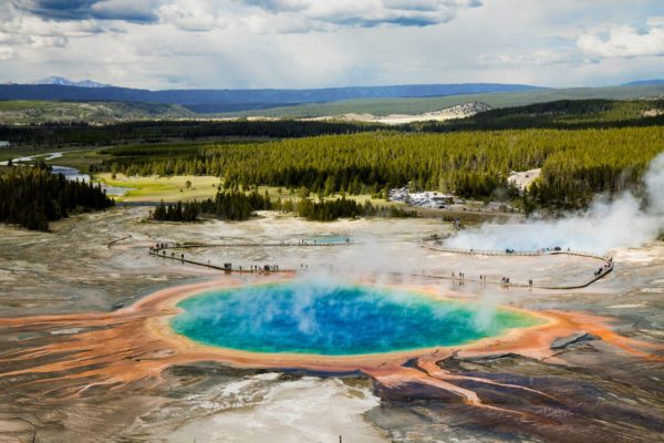 Grand Prismastic Spring seen from Fairy Falls trail, Yellowstone