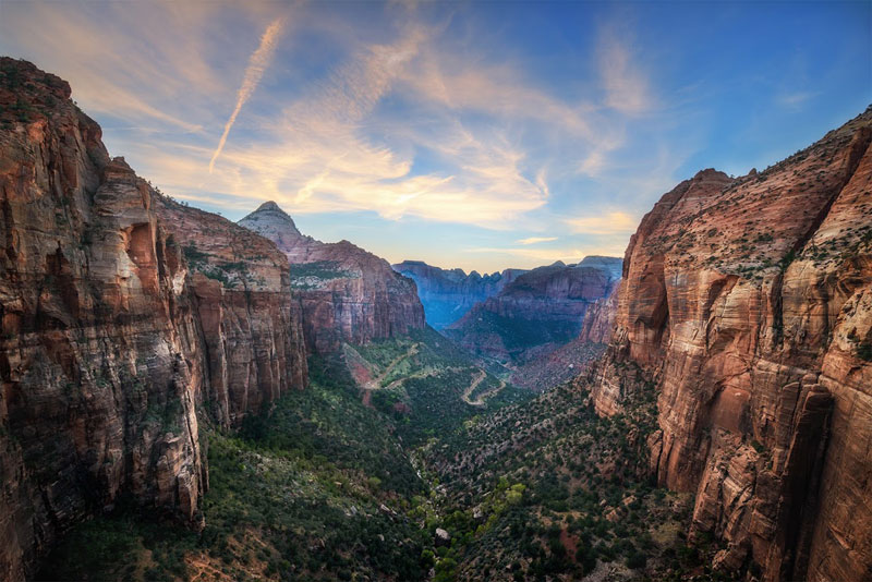 The view from Observation Point in Zion National Park, Utah