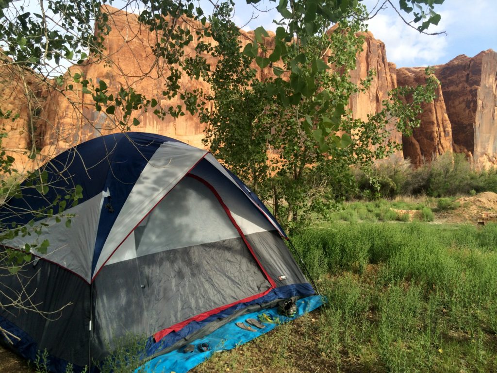 Camping tent in Moab, Utah