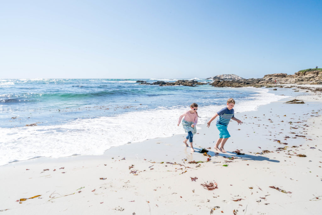 Kids playing at Oceanside Beach, California