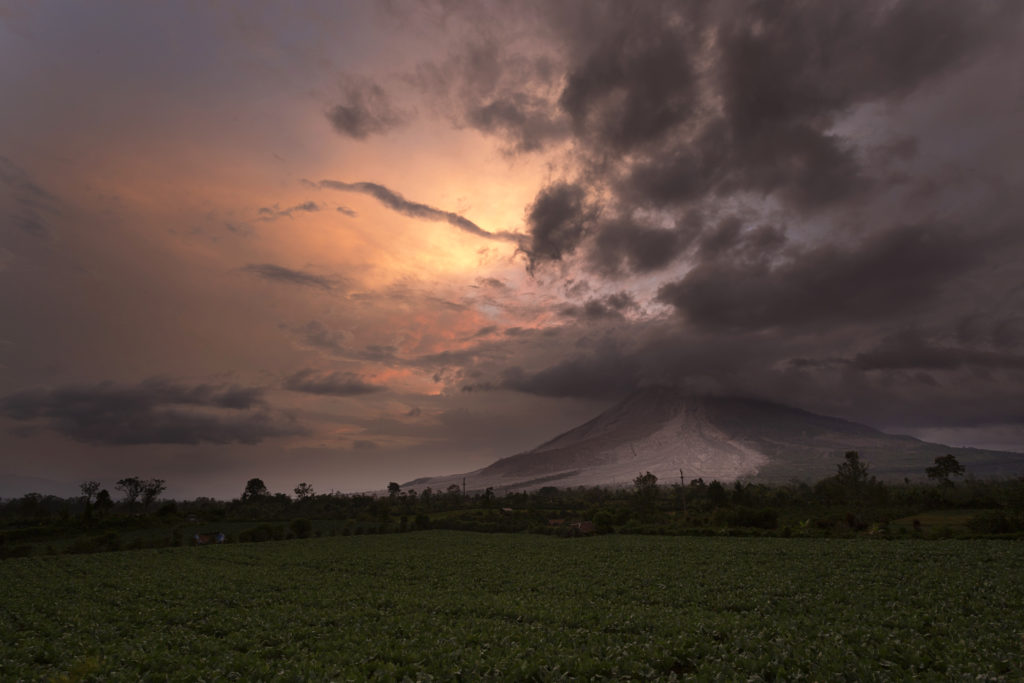 Mount Sibayak near Berestagi in Sumatra, Indonesia