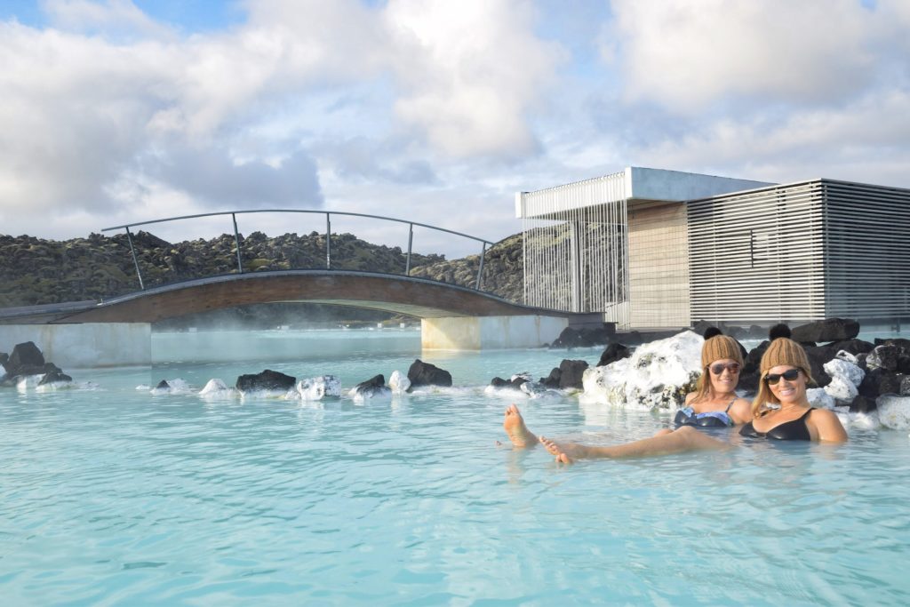 Two women relaxing in the Blue Lagoon, Iceland