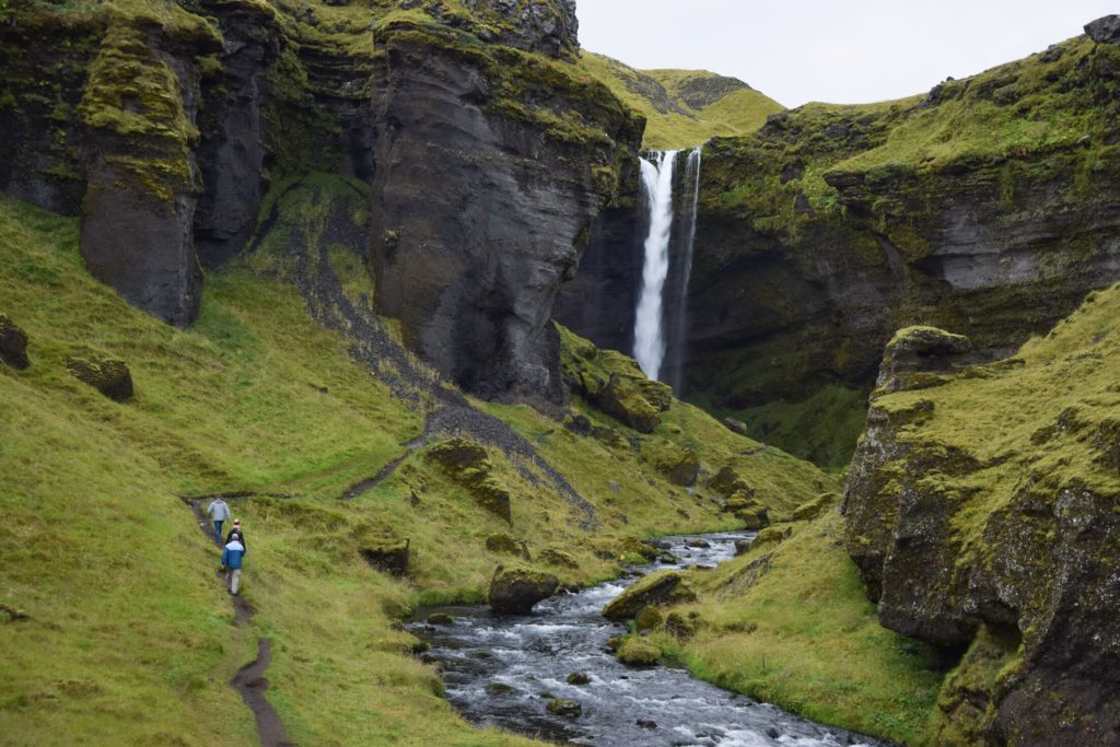  Kvernufoss waterfall in hidden canyon, Iceland