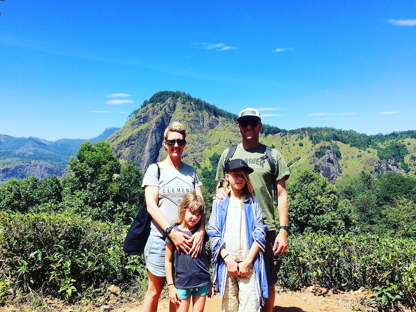 Family at Ella's Rock hike in Sri Lanka