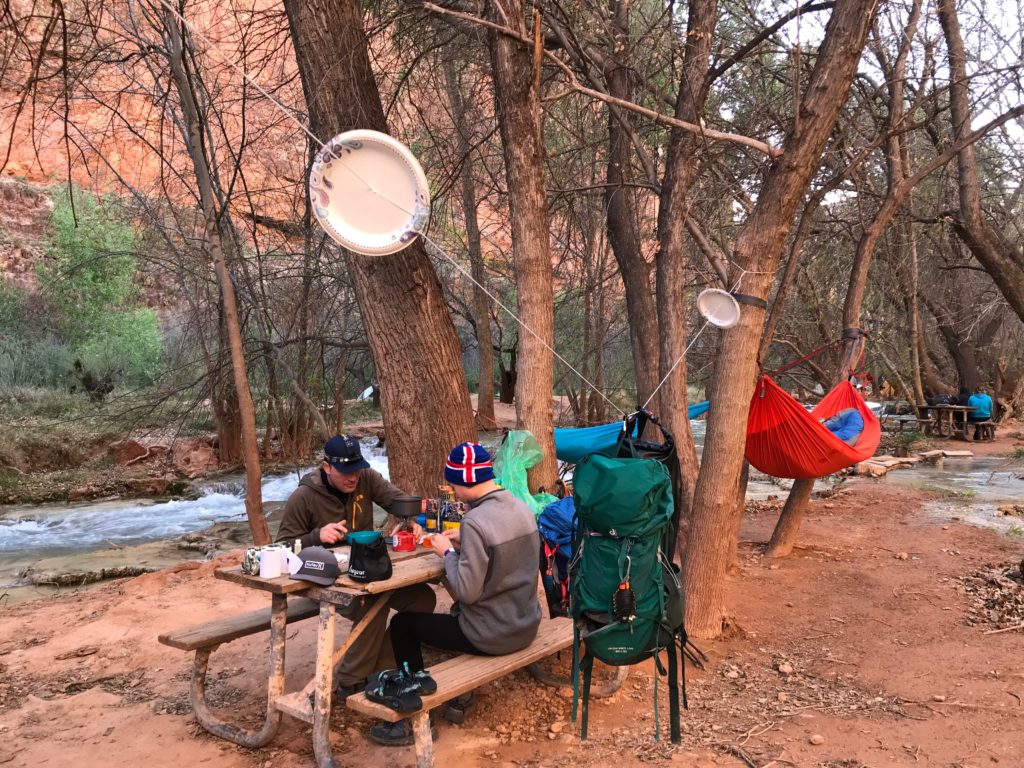 Campsite on creek, Havasupai, Arizona