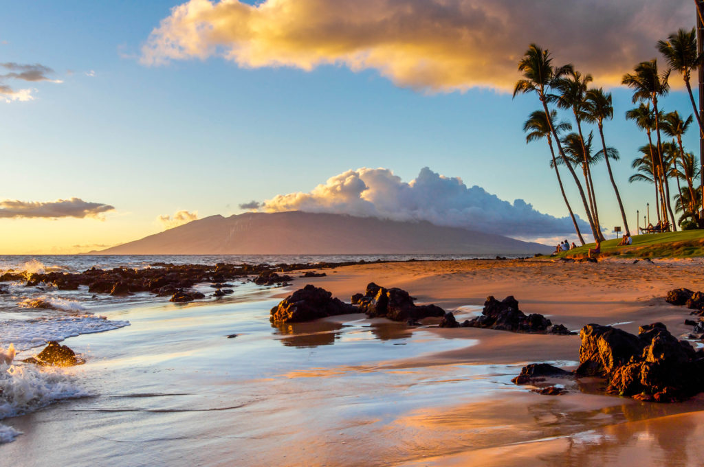 West Maui sunset on the beach