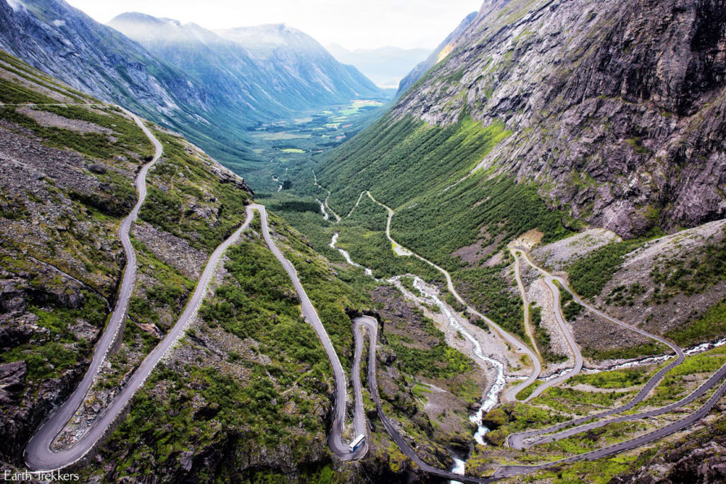 One of the craziest roads in the world, found in Trollstigen, Norway