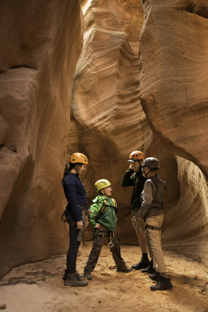 Family canyoneering in Zion National Park, Utah