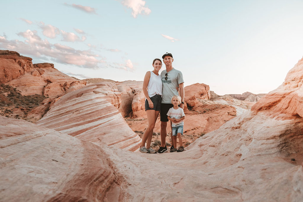 Family in Valley of Fire State Park, Nevada