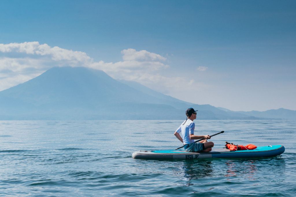 Paddleboarding on Lake Atitlan, Guatemala