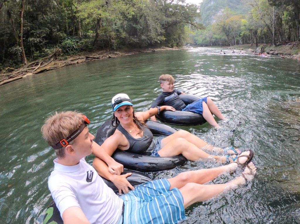 Tubing down the Cahabon River, Lanquin, Semuc Champey, Guatemala