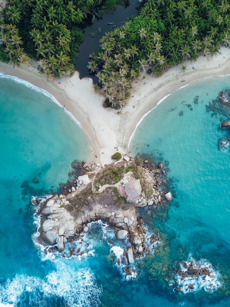 Aerial photo of Cabo San Juan, Tayrona National Park