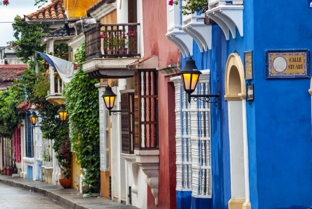 The picturesque streets of Cartagena de Indias, Colombia