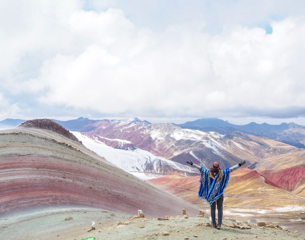 The beautiful colors of Palccoyo, Peru seen with a dusting of snow.