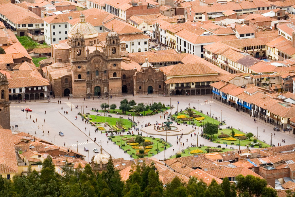 The Plaza de Armas in downtown historic Cusco