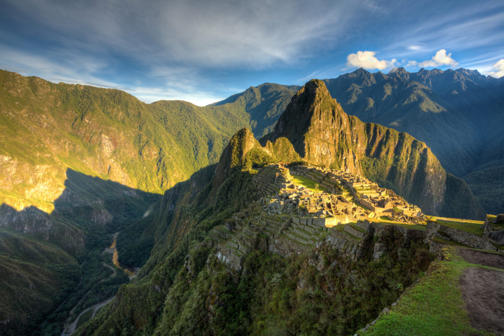 View of Machu Picchu in morning light
