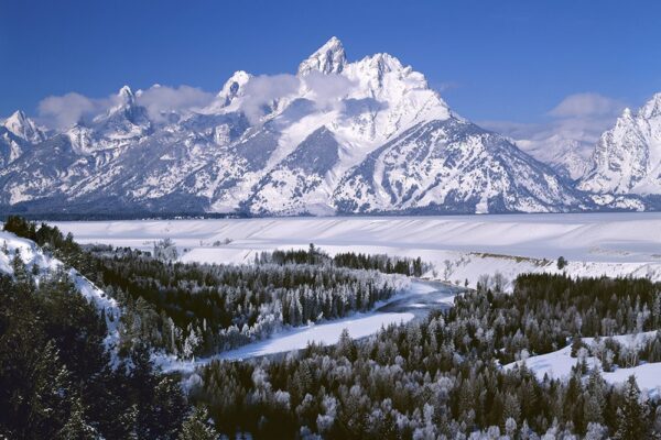 View of Teton Mountains, Wyoming from Togwotee Pass